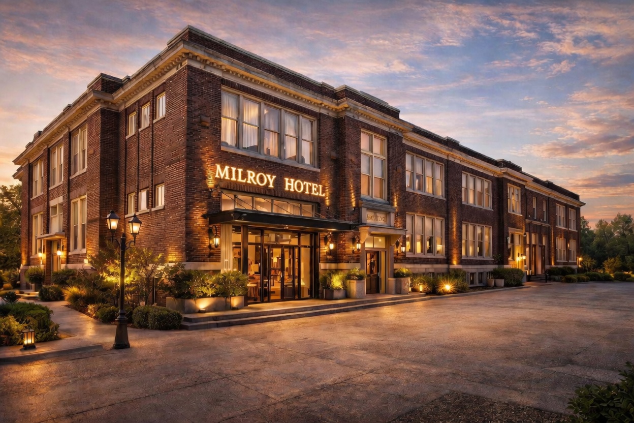 The Milroy™ Wellness and Event Center exterior at dusk